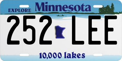 MN license plate 252LEE