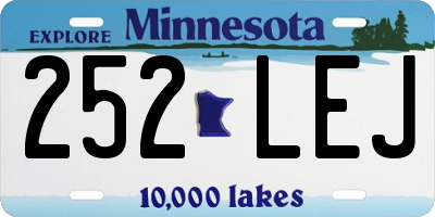 MN license plate 252LEJ