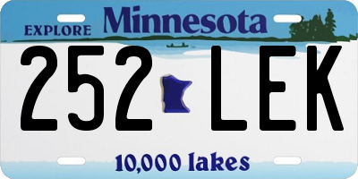 MN license plate 252LEK