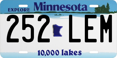 MN license plate 252LEM