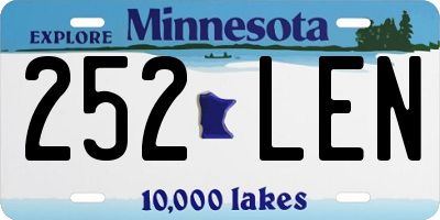 MN license plate 252LEN