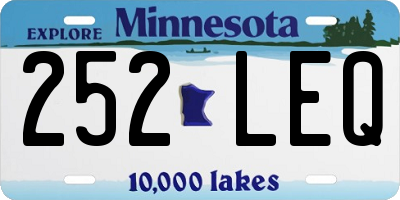MN license plate 252LEQ