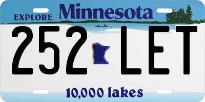 MN license plate 252LET