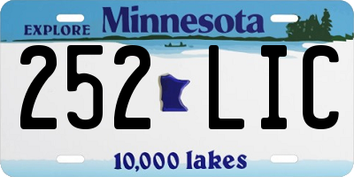 MN license plate 252LIC