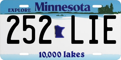 MN license plate 252LIE