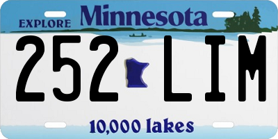 MN license plate 252LIM