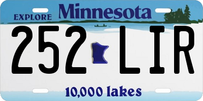 MN license plate 252LIR