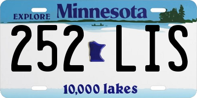 MN license plate 252LIS