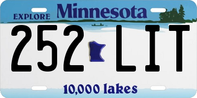 MN license plate 252LIT