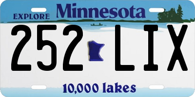 MN license plate 252LIX