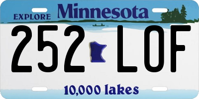 MN license plate 252LOF