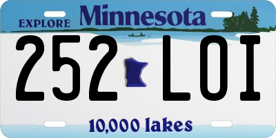 MN license plate 252LOI