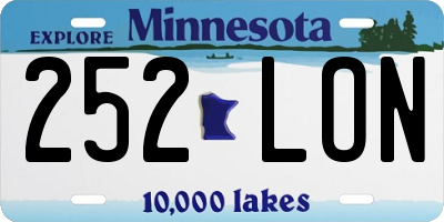 MN license plate 252LON