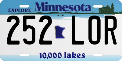 MN license plate 252LOR