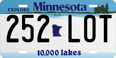 MN license plate 252LOT