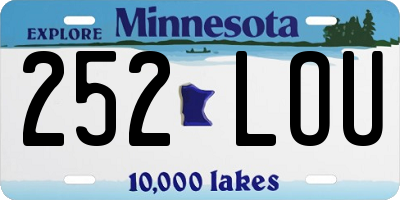 MN license plate 252LOU
