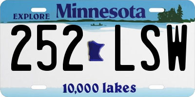 MN license plate 252LSW