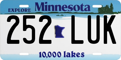 MN license plate 252LUK
