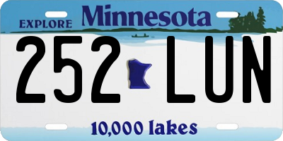 MN license plate 252LUN
