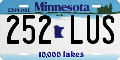 MN license plate 252LUS