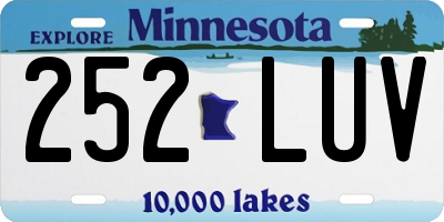 MN license plate 252LUV