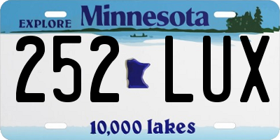 MN license plate 252LUX