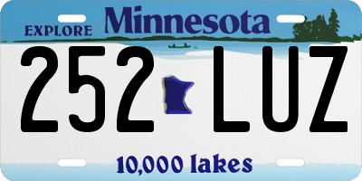 MN license plate 252LUZ
