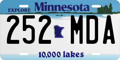 MN license plate 252MDA