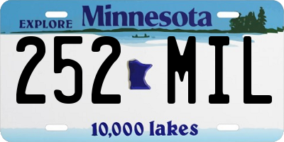 MN license plate 252MIL