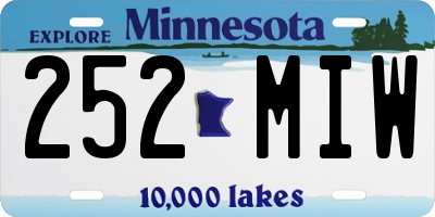 MN license plate 252MIW