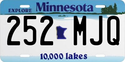 MN license plate 252MJQ