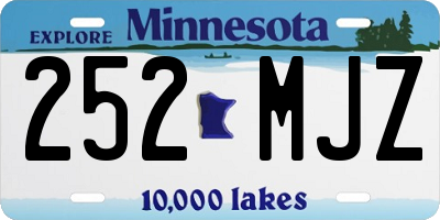 MN license plate 252MJZ