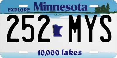 MN license plate 252MYS