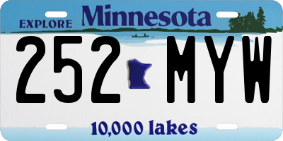 MN license plate 252MYW