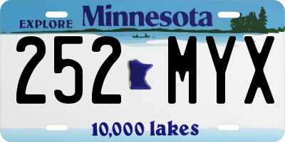 MN license plate 252MYX