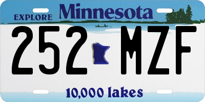 MN license plate 252MZF