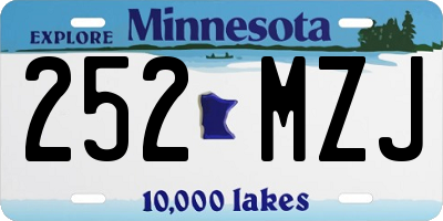 MN license plate 252MZJ