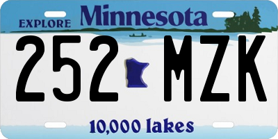 MN license plate 252MZK