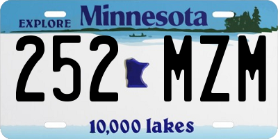 MN license plate 252MZM
