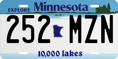 MN license plate 252MZN