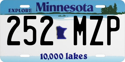 MN license plate 252MZP