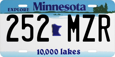 MN license plate 252MZR