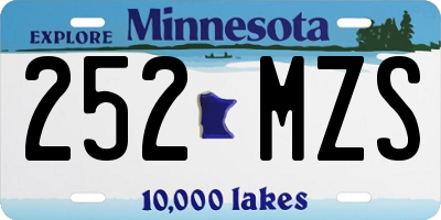 MN license plate 252MZS