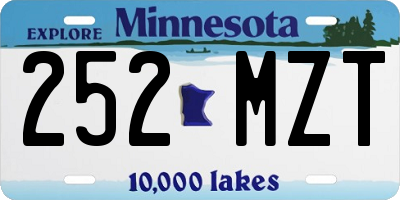 MN license plate 252MZT