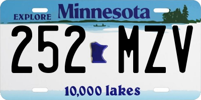 MN license plate 252MZV