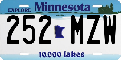 MN license plate 252MZW