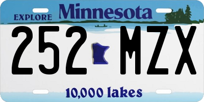 MN license plate 252MZX
