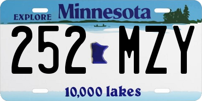 MN license plate 252MZY