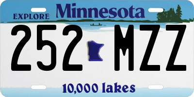 MN license plate 252MZZ
