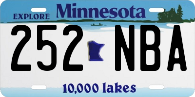 MN license plate 252NBA